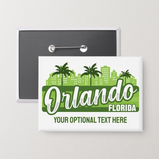 Custom Text Orlando Florida Button (Voorkant / Achterkant)