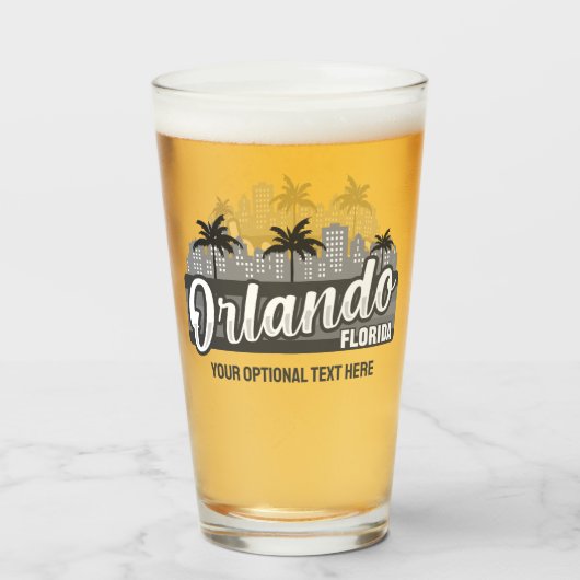 Custom Text Orlando Florida Glas (Achterkant gevuld)