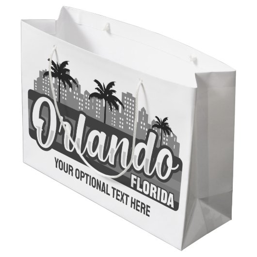 Custom Text Orlando Florida Groot Cadeauzakje (Achterkant Gekanteld)