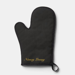 Custom Text Oven Mitt for Kitchen or Grill M Black Ovenwant