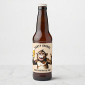 Custom Text Party Animal Bier Etiket (Voorkant)