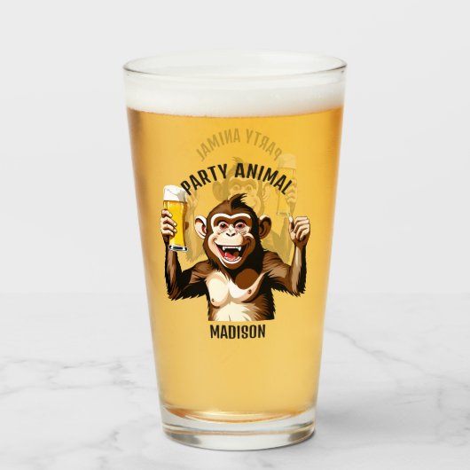 Custom Text Party Animal Glas (Achterkant gevuld)