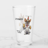 Custom Text Party Animal Glas (Achterkant)