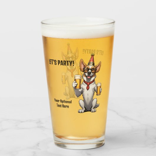 Custom Text Party Animal Glas (Achterkant gevuld)