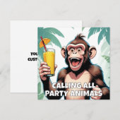 Custom Text Party Animal Kaart (Voorkant / Achterkant)