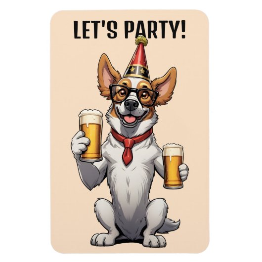 Custom Text Party Animal Magneet (Verticaal)