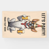 Custom Text Party Animal Spandoek (Horizontaal)