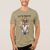 Custom Text Party Animal Tri-Blend Shirt (Voorkant)
