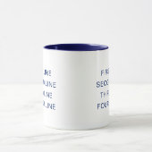 Custom Text Personalized Navy 11 oz Combo Mok (Midden)