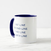 Custom Text Personalized Navy 11 oz Combo Mok (Voorkant links)