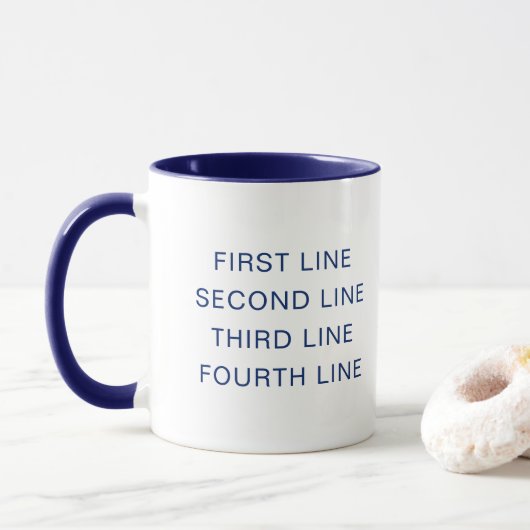 Custom Text Personalized Navy 11 oz Combo Mok (Met donut)