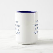 Custom Text Personalized Navy 15 oz Combo Mok (Midden)