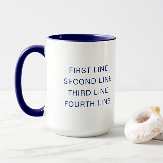 Custom Text Personalized Navy 15 oz Combo Mok (Met donut)
