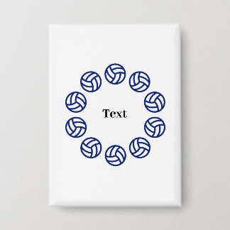 Custom Text Personalized Volleyball Button