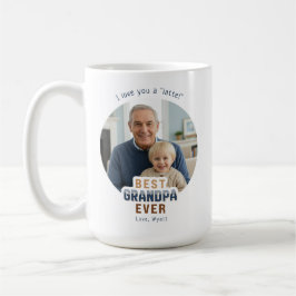 Custom Text Photo Best Grandpa Ever Koffiemok
