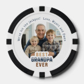 Custom Text Photo Best Grandpa Ever Poker Chips (Voorkant)
