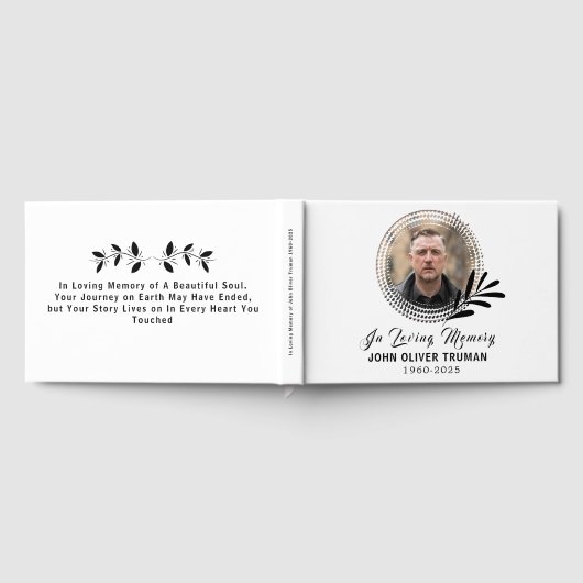 Custom Text Photo Memorial Funeral  Gastenboek (Volledig)