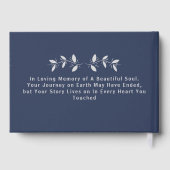 Custom Text Photo Memorial Funeral Leaves Gastenboek (Achterkant)