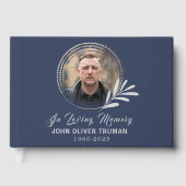 Custom Text Photo Memorial Funeral Leaves Gastenboek (Voorkant)