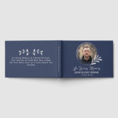 Custom Text Photo Memorial Funeral Leaves Gastenboek (Volledig)