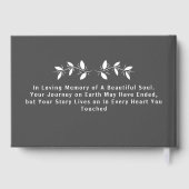 Custom Text Photo Memorial Funeral Leaves Gastenboek (Achterkant)