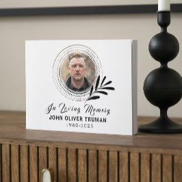 Custom Text Photo Memorial Funeral Leaves Gastenboek