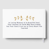 Custom Text Photo Memorial Funeral Leaves Gastenboek (Achterkant)
