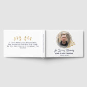Custom Text Photo Memorial Funeral Leaves Gastenboek (Volledig)