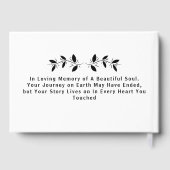 Custom Text Photo Memorial Funeral Leaves Gastenboek (Achterkant)
