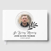 Custom Text Photo Memorial Funeral Leaves Gastenboek (Voorkant)