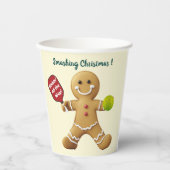 Custom text Pickleball Gingerbread Delight Papieren Bekers (Voorkant)