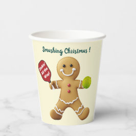 Custom text Pickleball Gingerbread Delight Papieren Bekers