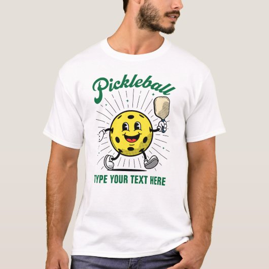 CUSTOM TEXT PICKLEBALL MASCOT by PickleballPlayers T-shirt (Voorkant)