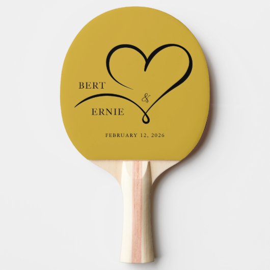 Custom Text Ping Pong Paddle Wedding FavorKeepsake Tafeltennisbatje (Voorkant)