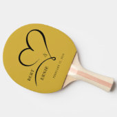 Custom Text Ping Pong Paddle Wedding FavorKeepsake Tafeltennisbatje (Zijkant)