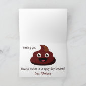 Custom Text Poop greeting card Kaart (Binnen)