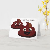 Custom Text Poop greeting card Kaart (Gele Bloem)
