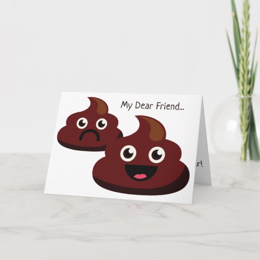 Custom Text Poop greeting card Kaart (Voorkant)