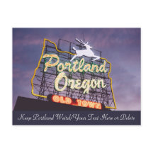 Custom Text Portland Oregon White Stag Neon Sign