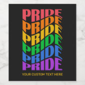 Custom Text Pride Wijn Etiket (Enkel label)