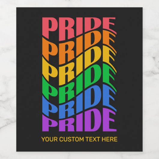 Custom Text Pride Wijn Etiket (Enkel label)