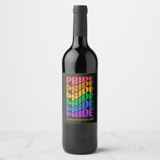 Custom Text Pride Wijn Etiket (Voorkant)