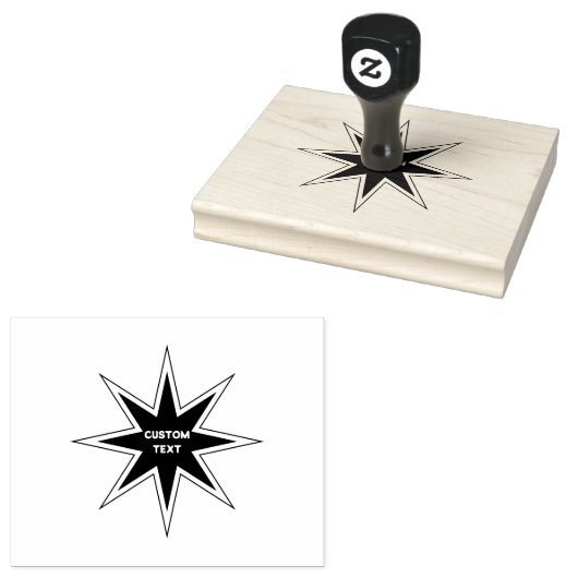 CUSTOM TEXT Printed Classic Houten Stamp Red Ink Rubberstempel (Gestempeld)