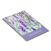 Custom Text Purple Floral Journal  Notitieboek (Rechterzijde)