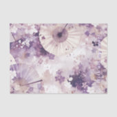 Custom Text Purple Watercolor Japanese Parasol Tissuepapier (Voorkant)