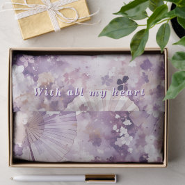 Custom Text Purple Watercolor Japanese Parasol Tissuepapier