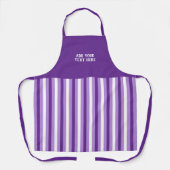 Custom text purple white striped  schort (Voorkant)