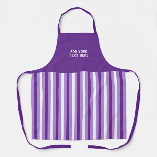 Custom text purple white striped  schort (Voorkant)