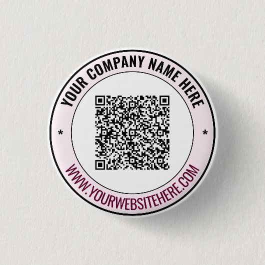 Custom Text QR Code Promotional Buttons Template (Voorkant)