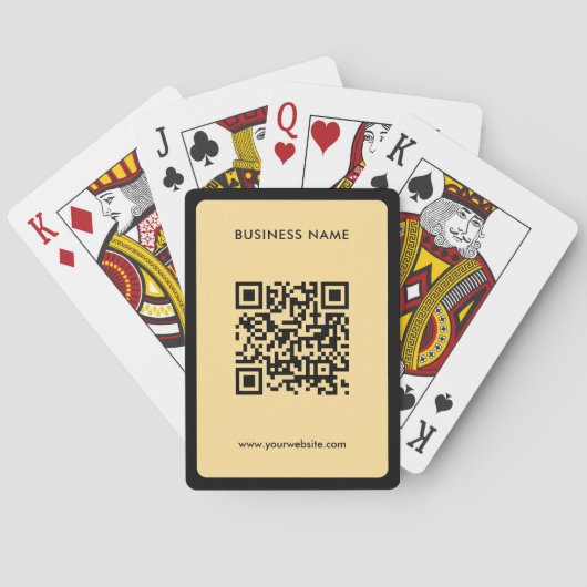 Custom Text QR Code Upload Business Logo Gold Pokerkaarten (Achterkant)
